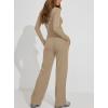 image:imageDarong Womens 2 Piece Matching Lounge Sets 2026 Long Sleeve Henley Shirts Wide Leg Pants Airport Travel OutfitsLight Khaki