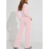 image:imageDarong Womens 2 Piece Matching Lounge Sets 2026 Long Sleeve Henley Shirts Wide Leg Pants Airport Travel OutfitsLight Pink