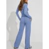 image:imageDarong Womens 2 Piece Matching Lounge Sets 2026 Long Sleeve Henley Shirts Wide Leg Pants Airport Travel OutfitsSky Blue