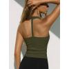 image:imageDarong Halter Tank Top for Women with Built in Bra Soft Ribbed V Neck Backless Cami Shirts Basic Summer OutfitsArmy Green