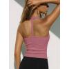 image:imageDarong Halter Tank Top for Women with Built in Bra Soft Ribbed V Neck Backless Cami Shirts Basic Summer OutfitsRaspberry Pink