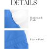 image:imageDarong Womens Padded Double Lined Racerback Tank Top Scoop Neck Basic Slim Fit 2026 Summer Camisole Sleeveless Workout ShirtsBlue