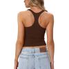 image:imageDarong Womens Padded Double Lined Racerback Tank Top Scoop Neck Basic Slim Fit 2026 Summer Camisole Sleeveless Workout ShirtsCoffee