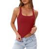 image:imageDarong Womens Padded Double Lined Racerback Tank Top Scoop Neck Basic Slim Fit 2026 Summer Camisole Sleeveless Workout ShirtsWine Red