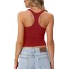 image:imageDarong Womens Padded Double Lined Racerback Tank Top Scoop Neck Basic Slim Fit 2026 Summer Camisole Sleeveless Workout ShirtsWine Red