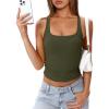 image:imageDarong Womens Padded Double Lined Racerback Tank Top Scoop Neck Basic Slim Fit 2026 Summer Camisole Sleeveless Workout ShirtsArmy Green