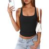 image:imageDarong Womens Padded Double Lined Racerback Tank Top Scoop Neck Basic Slim Fit 2026 Summer Camisole Sleeveless Workout ShirtsBlack