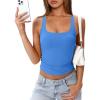 image:imageDarong Womens Padded Double Lined Racerback Tank Top Scoop Neck Basic Slim Fit 2026 Summer Camisole Sleeveless Workout ShirtsBlue