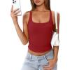 image:imageDarong Womens Padded Double Lined Racerback Tank Top Scoop Neck Basic Slim Fit 2026 Summer Camisole Sleeveless Workout ShirtsWine Red