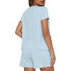 image:imageDarong 2 Piece Sets for Women Summer Lounge Wear Casual Short Sleeve Tshirts Shorts Matching Airport Outfit PostpartumBaby Blue