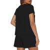 image:imageDarong 2 Piece Sets for Women Summer Lounge Wear Casual Short Sleeve Tshirts Shorts Matching Airport Outfit PostpartumBlack