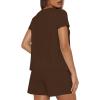 image:imageDarong 2 Piece Sets for Women Summer Lounge Wear Casual Short Sleeve Tshirts Shorts Matching Airport Outfit PostpartumCoffee