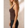 image:imageDarong Tank Tops for Women with Built in Bra Double Lined V Neck Summer Basic Going Out ShirtsCoffee