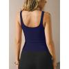 image:imageDarong Tank Tops for Women with Built in Bra Double Lined V Neck Summer Basic Going Out ShirtsNavy Blue