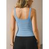 image:imageDarong Tank Tops for Women with Built in Bra Double Lined V Neck Summer Basic Going Out ShirtsSky Blue