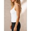image:imageDarong Tank Tops for Women with Built in Bra Double Lined V Neck Summer Basic Going Out ShirtsWhite