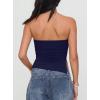 image:imageDarong Womens Padded Tube Tops Trendy Double Lined Strapless Crop Tanks Summer Backless Sleeveless Bandeau Going Out ShirtsNavy Blue