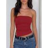 image:imageDarong Womens Padded Tube Tops Trendy Double Lined Strapless Crop Tanks Summer Backless Sleeveless Bandeau Going Out ShirtsWine Red