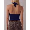 image:imageDarong Womens Sexy Plunge Deep V Neck Tank Top Tie Up Halter Sleeveless Shirts Open Back Summer Going Out Beach ClothesNavy Blue