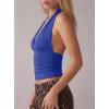 image:imageDarong Womens Sexy Plunge Deep V Neck Tank Top Tie Up Halter Sleeveless Shirts Open Back Summer Going Out Beach ClothesRoyal Blue
