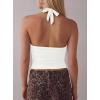image:imageDarong Womens Sexy Plunge Deep V Neck Tank Top Tie Up Halter Sleeveless Shirts Open Back Summer Going Out Beach ClothesWhite
