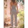 image:imageDarong Womens 2 Piece Matching Lounge Set Striped Sleeveless Top Wide Leg Pants 2026 Travel Clothing SetsStripeblack