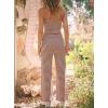 image:imageDarong Womens 2 Piece Matching Lounge Set Striped Sleeveless Top Wide Leg Pants 2026 Travel Clothing SetsStripecoffee