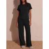 image:imageDarong Womens Lounge Set 2 Piece Outfits Casual Loose Fit Short Sleeve Tops and Wide Leg Pants TracksuitsBlack