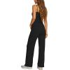 image:imageDarong Womens Summer Outfits 2 Piece Lounge Set Spaghetti Strap Tank Top Wide Leg Pants Matching Sets Travel ClothingBlack