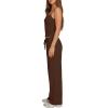 image:imageDarong Womens Summer Outfits 2 Piece Lounge Set Spaghetti Strap Tank Top Wide Leg Pants Matching Sets Travel ClothingCoffee
