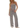 image:imageDarong Womens 2 Piece Matching Lounge Set Striped Sleeveless Top Wide Leg Pants 2026 Travel Clothing SetsStripeblack