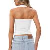 image:imageDarong Womens Halter Tank Tops with Built in Bra Double Lined Backless Y2K Shirts 2026 Trendy Going Out CamiWhite