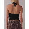 image:imageDarong Womens Plunge Neck Backless Shirts Double Lined Going Out Halter V Neck Tank Tops Cute Summer Sleeveless TopsBlack