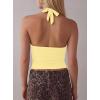 image:imageDarong Womens Plunge Neck Backless Shirts Double Lined Going Out Halter V Neck Tank Tops Cute Summer Sleeveless TopsLight Yellow
