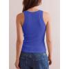 image:imageDarong Womens Racerback Crew Neck Tank Tops with Built in Bra Ribbed Slim Fitted Camisole Basic Tee Summer Clothes 2026Blue