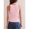 image:imageDarong Womens Racerback Crew Neck Tank Tops with Built in Bra Ribbed Slim Fitted Camisole Basic Tee Summer Clothes 2026Light Pink
