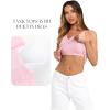 image:imageDarong Womens Racerback Crew Neck Tank Tops with Built in Bra Ribbed Slim Fitted Camisole Basic Tee Summer Clothes 2026Light Pink