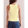 image:imageDarong Womens Racerback Crew Neck Tank Tops with Built in Bra Ribbed Slim Fitted Camisole Basic Tee Summer Clothes 2026Light Yellow