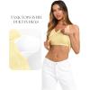 image:imageDarong Womens Racerback Crew Neck Tank Tops with Built in Bra Ribbed Slim Fitted Camisole Basic Tee Summer Clothes 2026Light Yellow