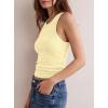 image:imageDarong Womens Racerback Crew Neck Tank Tops with Built in Bra Ribbed Slim Fitted Camisole Basic Tee Summer Clothes 2026Light Yellow