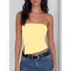image:imageDarong Womens Strapless Built in Bra Tube Top Double Lined NonSlip Backless Crop Tanks Fashion Going Out Y2K ClothesLight Yellow
