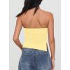 image:imageDarong Womens Strapless Built in Bra Tube Top Double Lined NonSlip Backless Crop Tanks Fashion Going Out Y2K ClothesLight Yellow