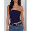 image:imageDarong Womens Strapless Built in Bra Tube Top Double Lined NonSlip Backless Crop Tanks Fashion Going Out Y2K ClothesNavy Blue