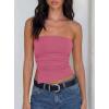 image:imageDarong Womens Strapless Built in Bra Tube Top Double Lined NonSlip Backless Crop Tanks Fashion Going Out Y2K ClothesRaspberry Pink