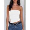 image:imageDarong Womens Strapless Built in Bra Tube Top Double Lined NonSlip Backless Crop Tanks Fashion Going Out Y2K ClothesWhite