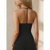 image:imageDarong Womens V Neck Builtin Bra Tank Top Double Lined Sleeveless Shirts Open Back Fitted Going Out Cami Basic TopsBlack
