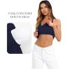 image:imageDarong Womens V Neck Tank Tops with Builtin Bra Racerback Basic Summer Camisole Ribbed Slim Fit Sleeveless ShirtsBlack
