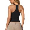 image:imageDarong Womens V Neck Tank Tops with Builtin Bra Racerback Basic Summer Camisole Ribbed Slim Fit Sleeveless ShirtsBlack