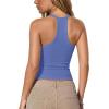 image:imageDarong Womens V Neck Tank Tops with Builtin Bra Racerback Basic Summer Camisole Ribbed Slim Fit Sleeveless ShirtsSky Blue