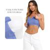 image:imageDarong Womens V Neck Tank Tops with Builtin Bra Racerback Basic Summer Camisole Ribbed Slim Fit Sleeveless ShirtsSky Blue